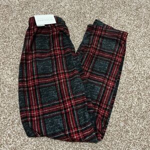 Perry Ellis Red and Gray Plaid Sleepwear Pants